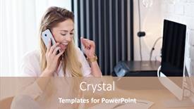  Presentation with millennial - Audience pleasing PPT layouts consisting of portrait of beautiful millennial woman working in modern home office backdrop and a coral colored foreground