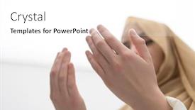  Presentation with woman muslim - PPT theme enhanced with portrait-of-beautiful-muslim-woman background and a  colored foreground