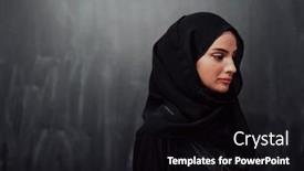  Presentation with islam ramadan - Slides enhanced with portrait-of-beautiful-muslim-woman background and a black colored foreground