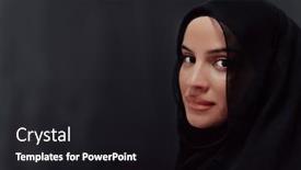  Presentation with islam ramadan - Slide set featuring portrait-of-beautiful-muslim-woman background and a black colored foreground