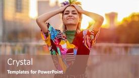  Presentation with non binary - PPT layouts featuring portrait-of-beautiful-non-binary background and a coral colored foreground