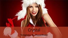  Presentation with sexy girl in stars - Cool new presentation theme with portrait of beautiful sexy girl backdrop and a  colored foreground