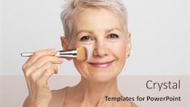  Presentation with blush - Theme featuring portrait-of-beautiful-smiling-elderly background and a coral colored foreground