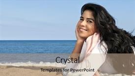  Presentation with native american - Audience pleasing presentation theme consisting of portrait of beautiful smiling native backdrop and a coral colored foreground