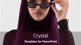  Presentation with hijab modern - PPT theme consisting of portrait-of-beautiful-stylish-young background and a wine colored foreground