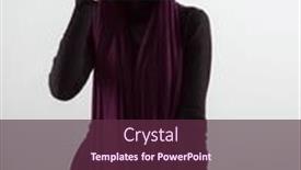  Presentation with hijab modern - PPT theme with portrait-of-beautiful-stylish-young background and a tawny brown colored foreground
