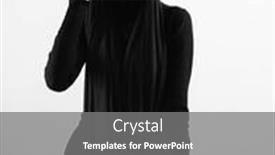  Presentation with hijab modern - Presentation theme featuring portrait-of-beautiful-stylish-young background and a gray colored foreground