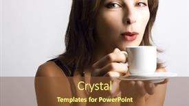  Presentation with coffee - Audience pleasing presentation consisting of portrait of beautiful woman drinking coffee backdrop and a tawny brown colored foreground