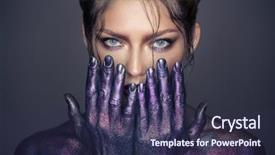  Presentation with fantasy - Cool new slides with fashion portrait of beautiful woman fantasy make-up backdrop and a tawny brown colored foreground