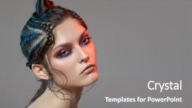  Presentation with mens fashion portrait - Audience pleasing PPT layouts consisting of portrait of beautiful woman fantasy backdrop and a coral colored foreground