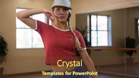  Presentation with dance - PPT layouts having portrait-of-beautiful-woman-practicing background and a tawny brown colored foreground