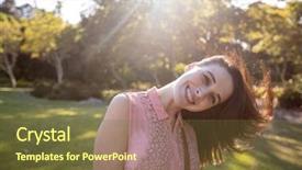  Presentation with hair - Cool new slide deck with portrait of beautiful woman swaying backdrop and a  colored foreground