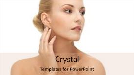  Presentation with beautiful skin - Beautiful slides featuring beauty treatment nice - portrait of beautiful woman touching backdrop and a coral colored foreground