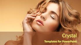  Presentation with long hair - Beautiful theme featuring portrait of beautiful woman backdrop and a tawny brown colored foreground