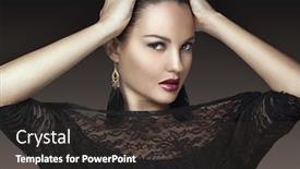  Presentation with party lights - Beautiful slides featuring portrait of beautiful woman with perfect make up over party lights backdrop and a dark gray colored foreground