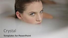  Presentation with tub - Colorful PPT theme enhanced with portrait-of-beautiful-woman backdrop and a light gray colored foreground