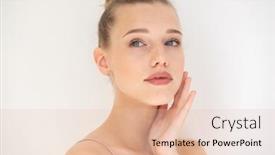  Presentation with beautiful skin - Amazing PPT theme having portrait-of-beautiful-woman backdrop and a lemonade colored foreground