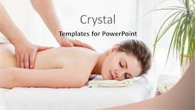  Presentation with room - Presentation theme having portrait-of-beautiful-woman background and a sky blue colored foreground