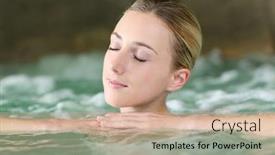  Presentation with spa - Cool new slides with portrait-of-beautiful-woman backdrop and a coral colored foreground