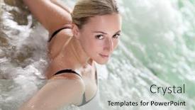  Presentation with spa - Slides with portrait-of-beautiful-woman background and a light gray colored foreground