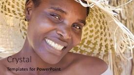  Presentation with straw - Presentation design with portrait-of-beautiful-young-african background and a violet colored foreground