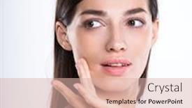  Presentation with beautiful skin - Amazing slides having portrait-of-beautiful-young-brunette backdrop and a lemonade colored foreground