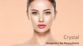  Presentation with beautiful skin - Presentation theme with portrait-of-beautiful-young-brunette background and a lemonade colored foreground