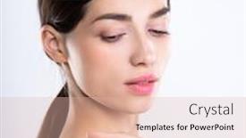  Presentation with beautiful skin - Beautiful presentation featuring portrait-of-beautiful-young-brunette backdrop and a lemonade colored foreground