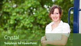  Presentation with railing - Presentation consisting of portrait-of-beautiful-young-businesswoman background and a tawny brown colored foreground