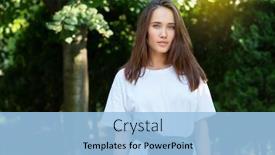  Presentation with youth - Presentation theme having portrait of beautiful young girl posing in summer park majestic woman's beauty youth happiness lifestyle background and a light blue colored foreground