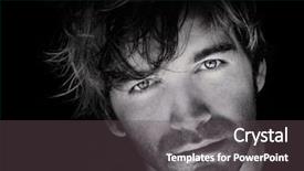  Presentation with fine art - Cool new slides with portrait of beautiful young man backdrop and a dark gray colored foreground