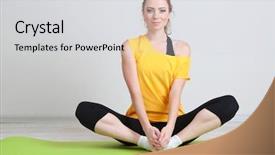  Presentation with exercises - Audience pleasing presentation theme consisting of portrait-of-beautiful-young-woman backdrop and a light gray colored foreground