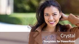  Presentation with urban and domestic waste - Amazing presentation theme having portrait of beautiful young woman in urban area backdrop and a tawny brown colored foreground