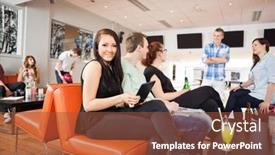  Presentation with digital - Beautiful slide set featuring portrait-of-beautiful-young-woman and a tawny brown colored foreground
