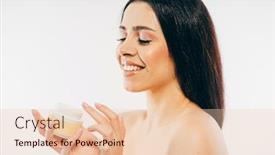  Presentation with beautiful skin - Presentation design with portrait-of-beautiful-young-woman background and a lemonade colored foreground