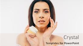  Presentation with beautiful skin - Slide set having portrait-of-beautiful-young-woman background and a lemonade colored foreground