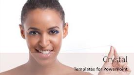 Presentation with chewing gum - Cool new slide set with portrait-of-beautiful-young-woman backdrop and a lemonade colored foreground