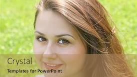  Presentation with relaxing - Colorful slides enhanced with quinceanera - portrait of beautiful young woman backdrop and a coral colored foreground