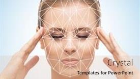  Presentation with face recognition - Slide set with portrait-of-beautifyl-woman background and a lemonade colored foreground