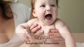  Presentation with infant - Amazing PPT layouts having portrait-of-beautuful-redhair-infant backdrop and a coral colored foreground