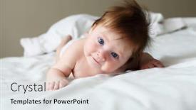  Presentation with infant - Amazing presentation having portrait-of-beautuful-redhair-infant backdrop and a sky blue colored foreground