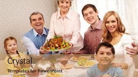  Presentation with multitasking career family - Cool new presentation with thanksgiving dinner - portrait of big family sitting backdrop and a coral colored foreground