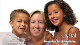  Presentation with family - Amazing slides having portrait of biracial family smiling backdrop and a tawny brown colored foreground