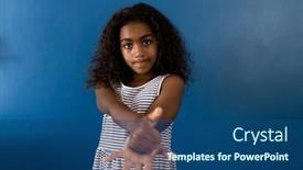  Presentation with sign language - Theme featuring portrait-of-biracial-girl-using background and a ocean colored foreground