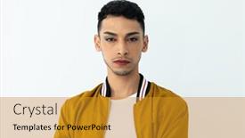  Presentation with gender - Slide deck with portrait-of-biracial-transgender-man background and a gold colored foreground