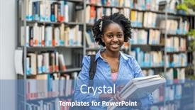  Presentation with black female - PPT layouts with portrait-of-black-female-student background and a teal colored foreground