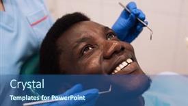  Presentation with black dental - Theme having portrait-of-black-male-patient background and a ocean colored foreground