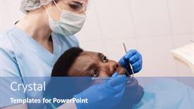  Presentation with black dental - Theme enhanced with portrait-of-black-male-patient background and a teal colored foreground