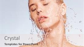  Presentation with water drops - Audience pleasing slide set consisting of portrait-of-blonde-woman backdrop and a lemonade colored foreground