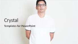  Presentation with portrait of indian macaque monkey - Amazing slide deck having portrait of bored indian guy backdrop and a white colored foreground